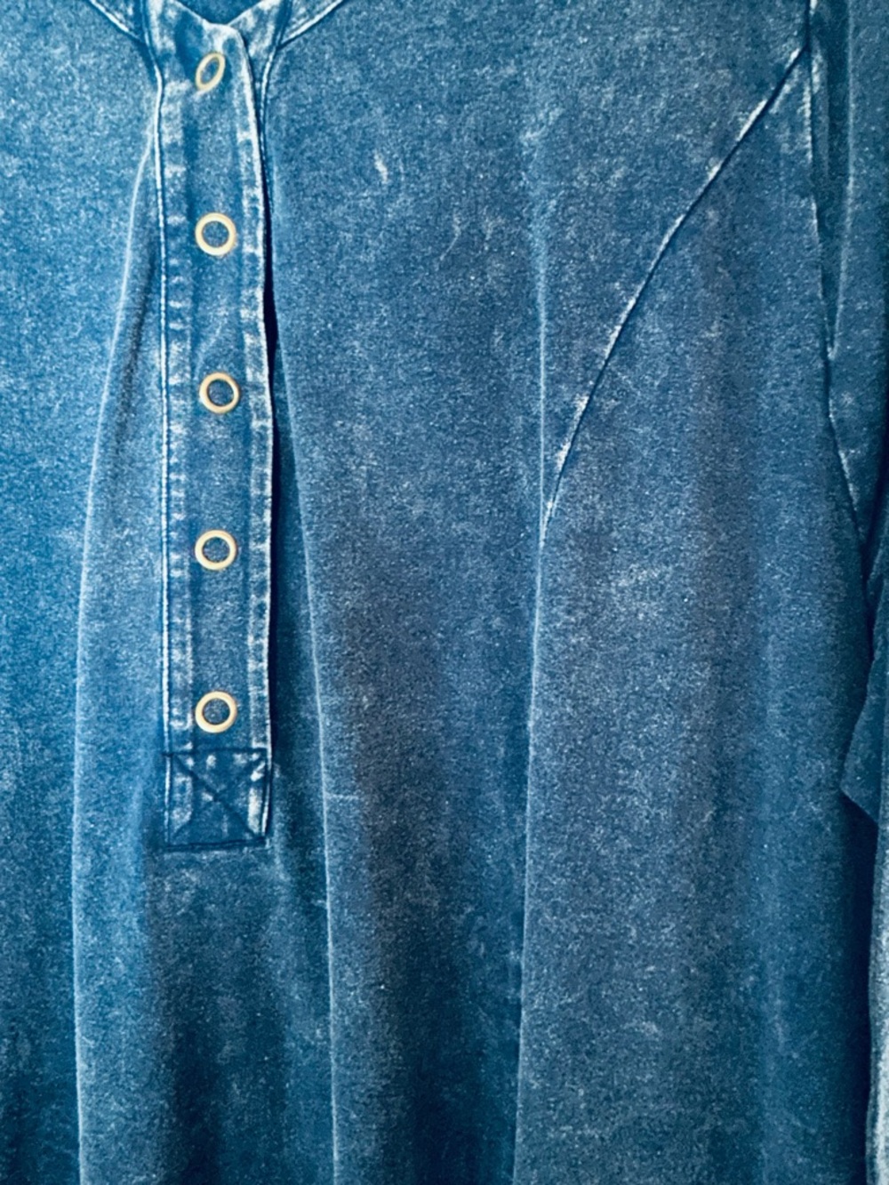 Soft Surroundings Janet knit denim look Maxi Dress w/Long Sleeves minimalist - Picture 3 of 15
